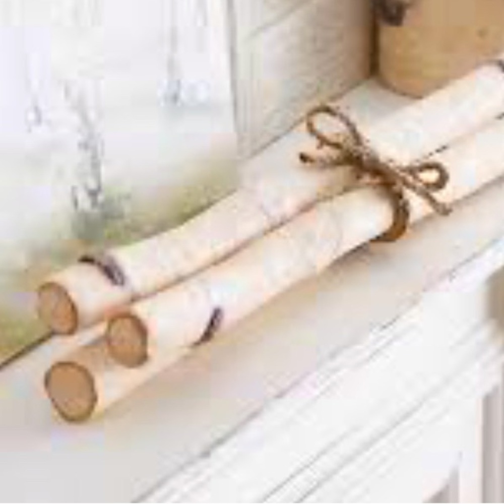 3 x White Birch Logs faux logs table mantle room decor holidays bundle display